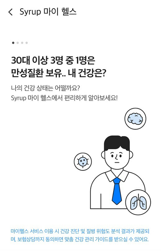 시럽 마이 헬스 앱 페이지. SK플래닛 제공